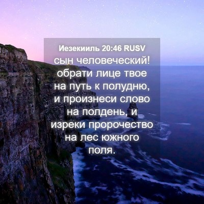Picture 04 - Иезекииль 20:46 RUSV - сын человеческий! обрати - Bible Verse Picture