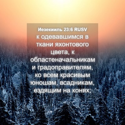 Picture 04 - Иезекииль 23:6 RUSV - к одевавшимся в ткани - Bible Verse Picture