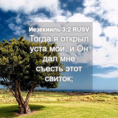 Picture 04 - Иезекииль 3:2 RUSV - Тогда я открыл уста мои, и - Bible Verse Picture