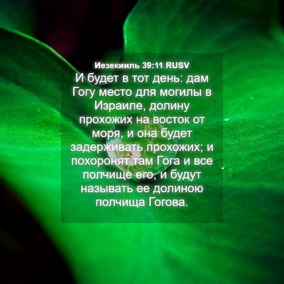 Picture 04 - Иезекииль 39:11 RUSV - И будет в тот день: дам Гогу - Bible Verse Picture