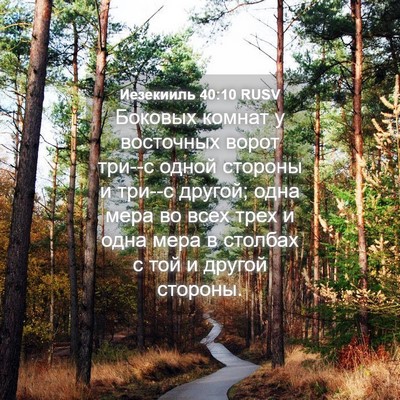Picture 04 - Иезекииль 40:10 RUSV - Боковых комнат у восточных - Bible Verse Picture