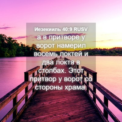 Picture 04 - Иезекииль 40:9 RUSV - а в притворе у ворот - Bible Verse Picture