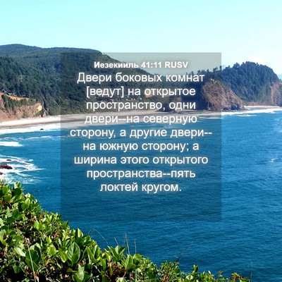 Picture 04 - Иезекииль 41:11 RUSV - Двери боковых комнат - Bible Verse Picture