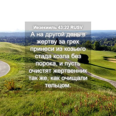 Picture 04 - Иезекииль 43:22 RUSV - А на другой день в жертву - Bible Verse Picture