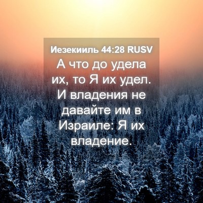 Picture 04 - Иезекииль 44:28 RUSV - А что до удела их, то Я их - Bible Verse Picture