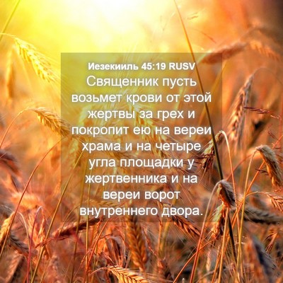 Picture 04 - Иезекииль 45:19 RUSV - Священник пусть возьмет - Bible Verse Picture
