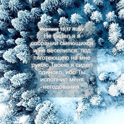 Picture 04 - Иеремия 15:17 RUSV - Не сидел я в собрании - Bible Verse Picture
