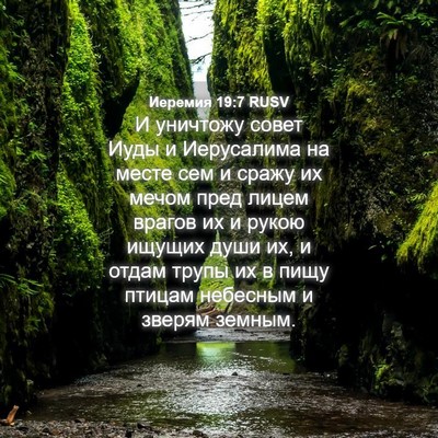 Picture 04 - Иеремия 19:7 RUSV - И уничтожу совет Иуды и - Bible Verse Picture