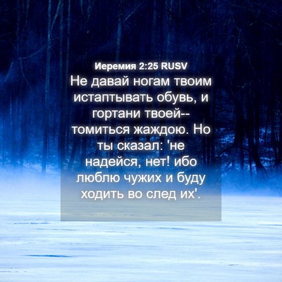Picture 04 - Иеремия 2:25 RUSV - Не давай ногам твоим - Bible Verse Picture