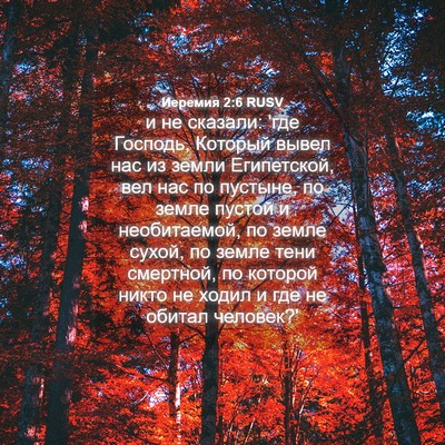 Picture 04 - Иеремия 2:6 RUSV - и не сказали: 'где Господь, - Bible Verse Picture