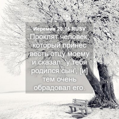 Picture 04 - Иеремия 20:15 RUSV - Проклят человек, который - Bible Verse Picture