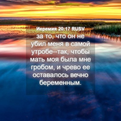 Picture 04 - Иеремия 20:17 RUSV - за то, что он не убил меня в - Bible Verse Picture