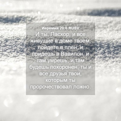 Picture 04 - Иеремия 20:6 RUSV - И ты, Пасхор, и все живущие - Bible Verse Picture