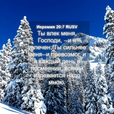 Picture 04 - Иеремия 20:7 RUSV - Ты влек меня, Господи, --и я - Bible Verse Picture