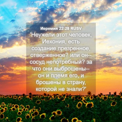 Picture 04 - Иеремия 22:28 RUSV - 'Неужели этот человек, - Bible Verse Picture