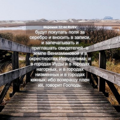 Picture 04 - Иеремия 32:44 RUSV - будут покупать поля за - Bible Verse Picture
