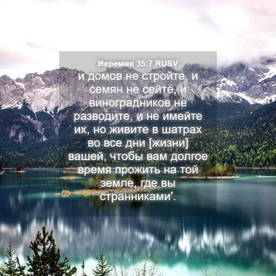 Picture 04 - Иеремия 35:7 RUSV - и домов не стройте, и семян - Bible Verse Picture