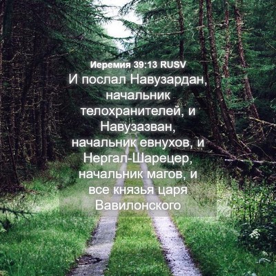 Picture 04 - Иеремия 39:13 RUSV - И послал Навузардан, - Bible Verse Picture