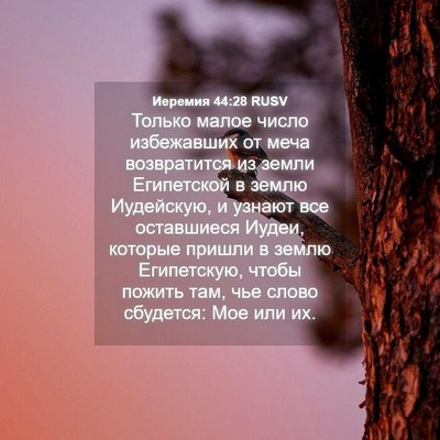 Picture 04 - Иеремия 44:28 RUSV - Только малое число - Bible Verse Picture