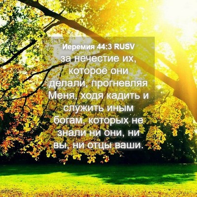 Picture 04 - Иеремия 44:3 RUSV - за нечестие их, которое они - Bible Verse Picture