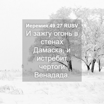 Picture 04 - Иеремия 49:27 RUSV - И зажгу огонь в стенах - Bible Verse Picture