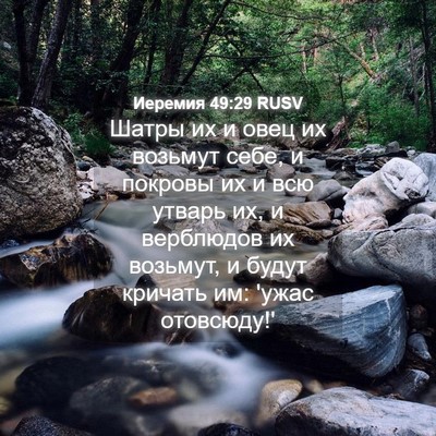 Picture 04 - Иеремия 49:29 RUSV - Шатры их и овец их возьмут - Bible Verse Picture