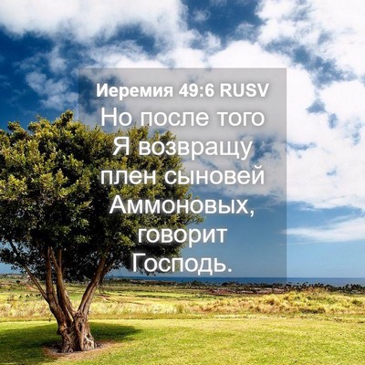 Picture 04 - Иеремия 49:6 RUSV - Но после того Я возвращу - Bible Verse Picture