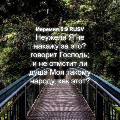 Picture 04 - Иеремия 5:9 RUSV - Неужели Я не накажу за это? - Bible Verse Picture