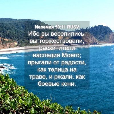 Picture 04 - Иеремия 50:11 RUSV - Ибо вы веселились, вы - Bible Verse Picture