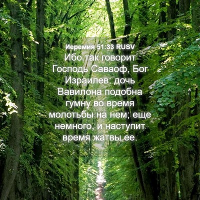 Picture 04 - Иеремия 51:33 RUSV - Ибо так говорит Господь - Bible Verse Picture