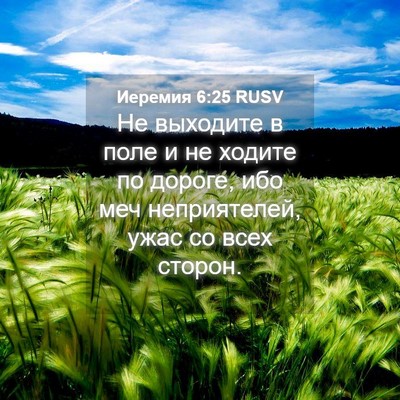 Picture 04 - Иеремия 6:25 RUSV - Не выходите в поле и не - Bible Verse Picture