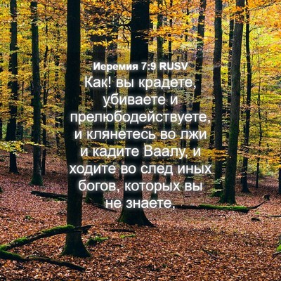 Picture 04 - Иеремия 7:9 RUSV - Как! вы крадете, убиваете и - Bible Verse Picture