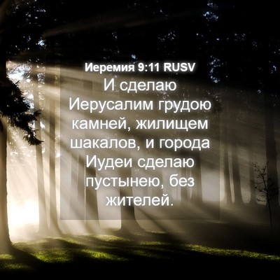 Picture 04 - Иеремия 9:11 RUSV - И сделаю Иерусалим грудою - Bible Verse Picture