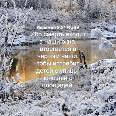 Picture 04 - Иеремия 9:21 RUSV - Ибо смерть входит в наши - Bible Verse Picture