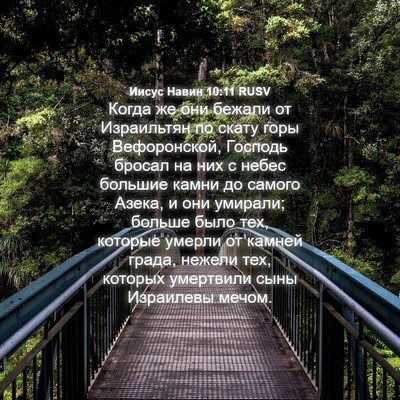 Picture 04 - Иисус Навин 10:11 RUSV - Когда же они бежали от - Bible Verse Picture