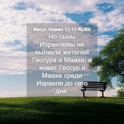 Picture 04 - Иисус Навин 13:13 RUSV - Но сыны Израилевы не - Bible Verse Picture