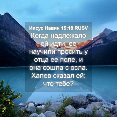 Picture 04 - Иисус Навин 15:18 RUSV - Когда надлежало ей идти, ее - Bible Verse Picture