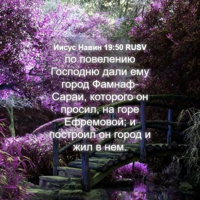 Picture 04 - Иисус Навин 19:50 RUSV - по повелению Господню дали - Bible Verse Picture