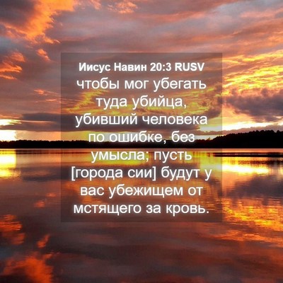 Picture 04 - Иисус Навин 20:3 RUSV - чтобы мог убегать туда - Bible Verse Picture