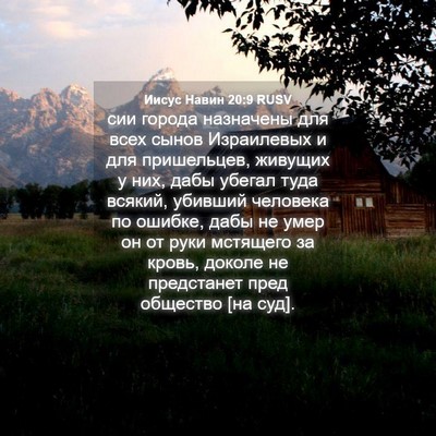Picture 04 - Иисус Навин 20:9 RUSV - сии города назначены для - Bible Verse Picture