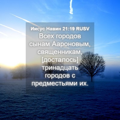 Picture 04 - Иисус Навин 21:19 RUSV - Всех городов сынам - Bible Verse Picture