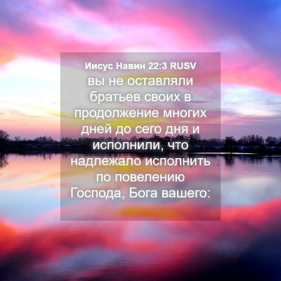 Picture 04 - Иисус Навин 22:3 RUSV - вы не оставляли братьев - Bible Verse Picture