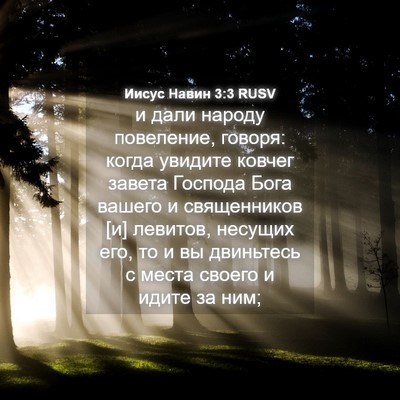 Picture 04 - Иисус Навин 3:3 RUSV - и дали народу повеление, - Bible Verse Picture