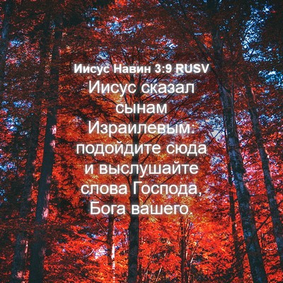 Picture 04 - Иисус Навин 3:9 RUSV - Иисус сказал сынам - Bible Verse Picture