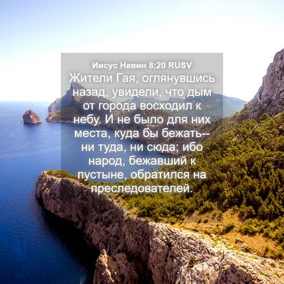 Picture 04 - Иисус Навин 8:20 RUSV - Жители Гая, оглянувшись - Bible Verse Picture