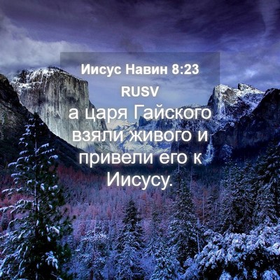 Picture 04 - Иисус Навин 8:23 RUSV - а царя Гайского взяли - Bible Verse Picture