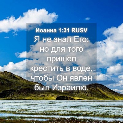 Picture 04 - Иоанна 1:31 RUSV - Я не знал Его; но для того - Bible Verse Picture