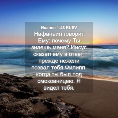 Picture 04 - Иоанна 1:48 RUSV - Нафанаил говорит Ему: - Bible Verse Picture