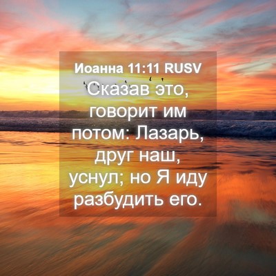 Picture 04 - Иоанна 11:11 RUSV - Сказав это, говорит им - Bible Verse Picture