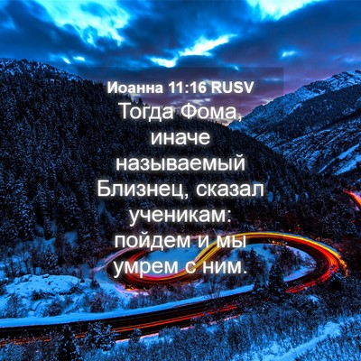 Picture 04 - Иоанна 11:16 RUSV - Тогда Фома, иначе - Bible Verse Picture